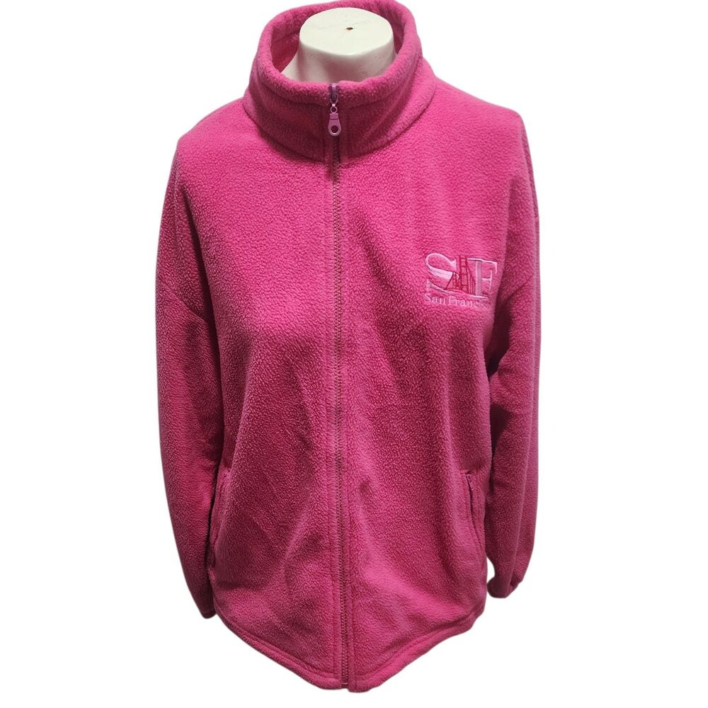 Orientes Pink Fleece Zip Jacket SF San Francisco Logo Womens‎ Size M